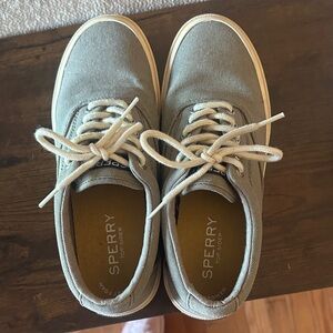 Sperry Men's Gray Canvas Boat Shoes